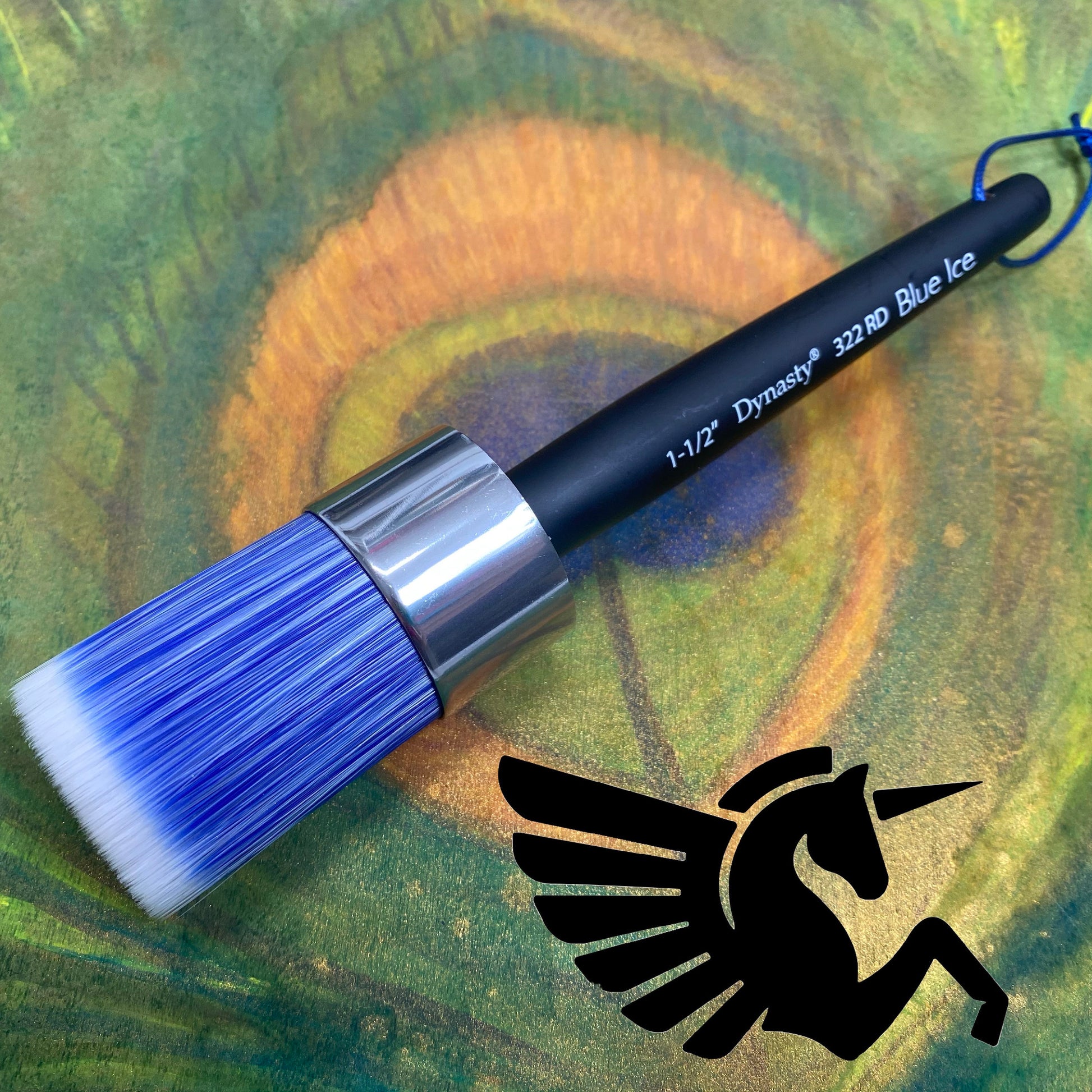 Blue Ice Round 1 1/2” Brush - Michelle Nicole's ARTiSTiC ViVATiONS