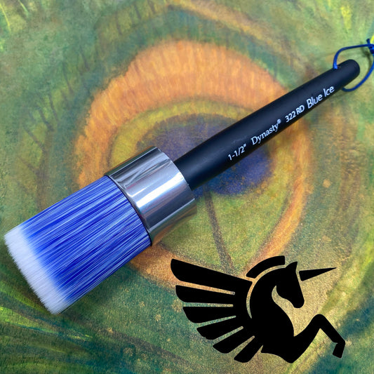 Blue Ice Round 1 1/2” Brush - Michelle Nicole's ARTiSTiC ViVATiONS